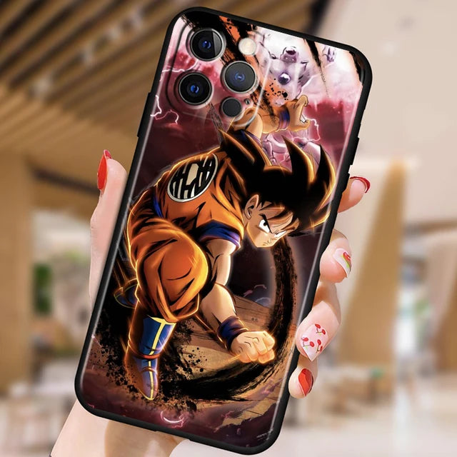 Japanese Art D-Dragon Ball Z For Apple iPhone 15 14 13 12 Pro Max Mini 11 Pro XS Max X XR 6 7 8 Plus SE 2020 Black Phone Case