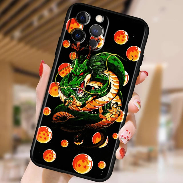 Japanese Art D-Dragon Ball Z For Apple iPhone 15 14 13 12 Pro Max Mini 11 Pro XS Max X XR 6 7 8 Plus SE 2020 Black Phone Case