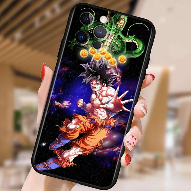 Japanese Art D-Dragon Ball Z For Apple iPhone 15 14 13 12 Pro Max Mini 11 Pro XS Max X XR 6 7 8 Plus SE 2020 Black Phone Case