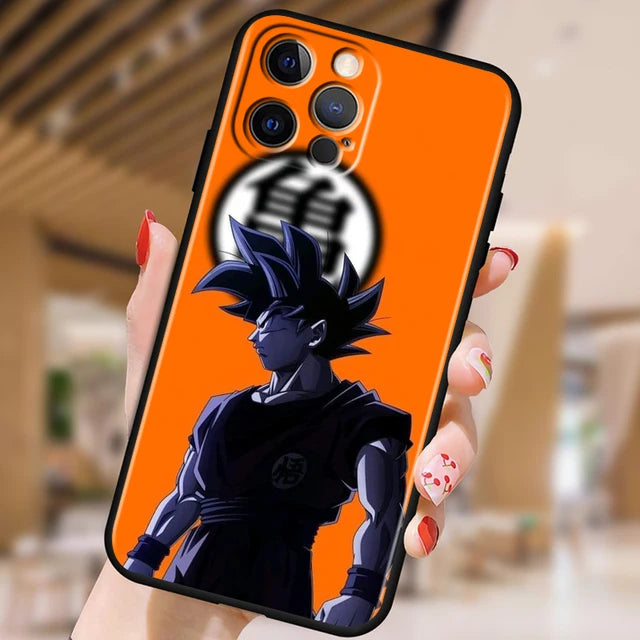 Japanese Art D-Dragon Ball Z For Apple iPhone 15 14 13 12 Pro Max Mini 11 Pro XS Max X XR 6 7 8 Plus SE 2020 Black Phone Case