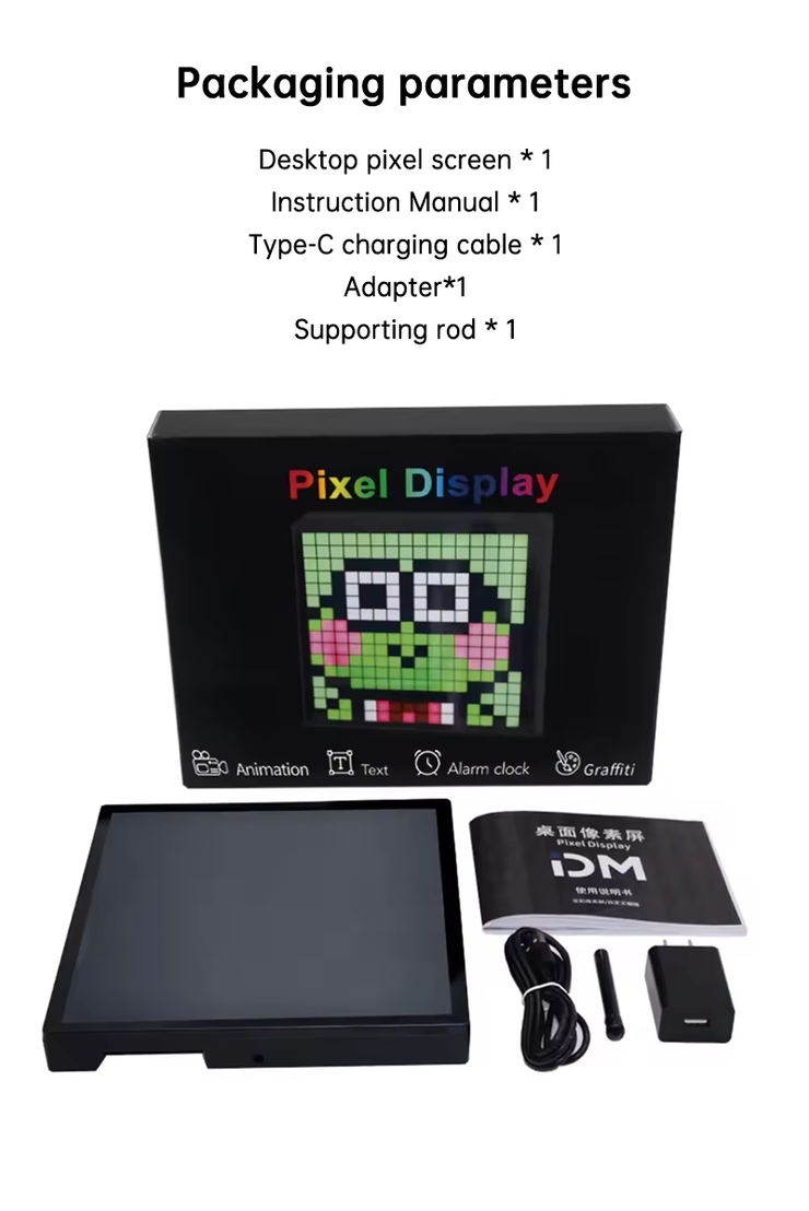 Pixel screen Bluetooth DIY point control screen alarm clock time screen wall-mounted LED pixel light full color dynamic smart DIy