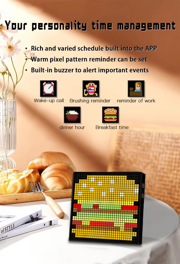 Pixel screen Bluetooth DIY point control screen alarm clock time screen wall-mounted LED pixel light full color dynamic smart DIy