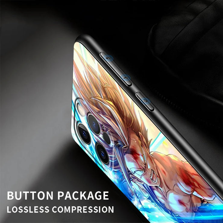 Japanese Art D-Dragon Ball Z For Apple iPhone 15 14 13 12 Pro Max Mini 11 Pro XS Max X XR 6 7 8 Plus SE 2020 Black Phone Case