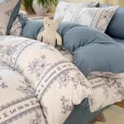 Double Gauze Four-Piece Set Jacquard Small Bamboo Cotton Three-Piece Set Student Dormitory INS Fresh Floral Bedding