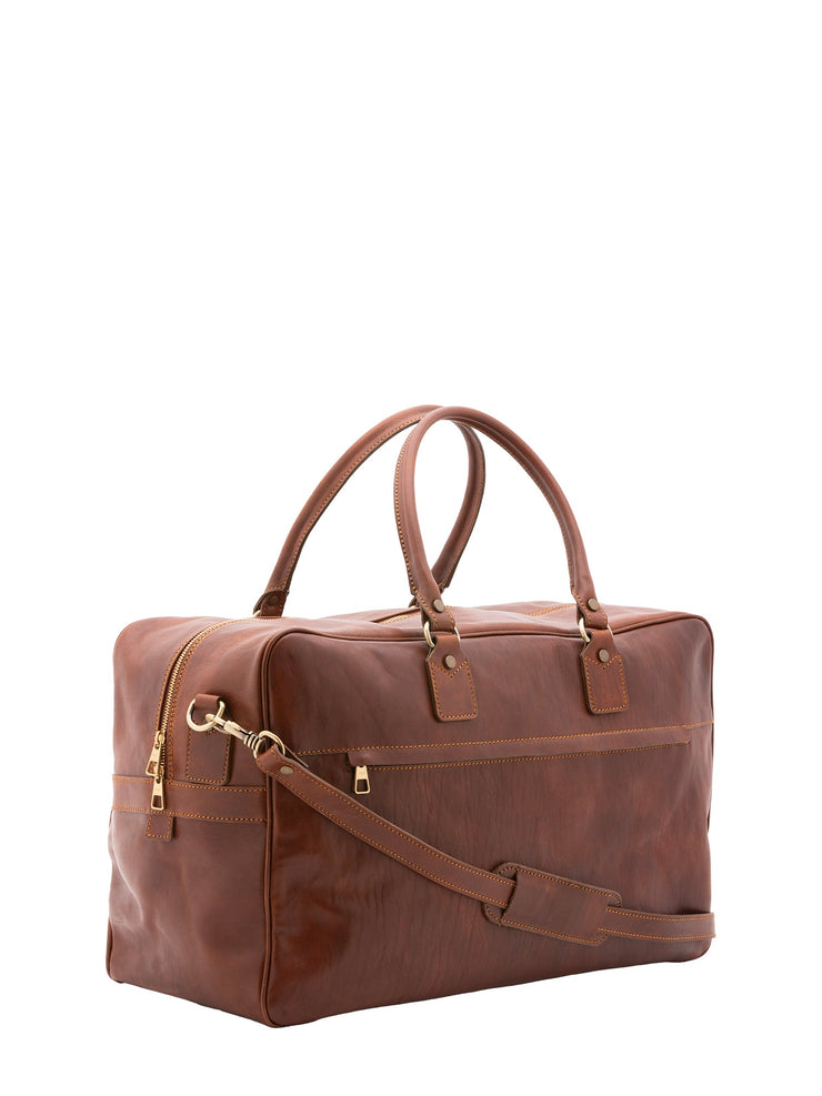 Borsa da viaggio unisex In Vera pelle Made in Italy 53x46x23 cm-2