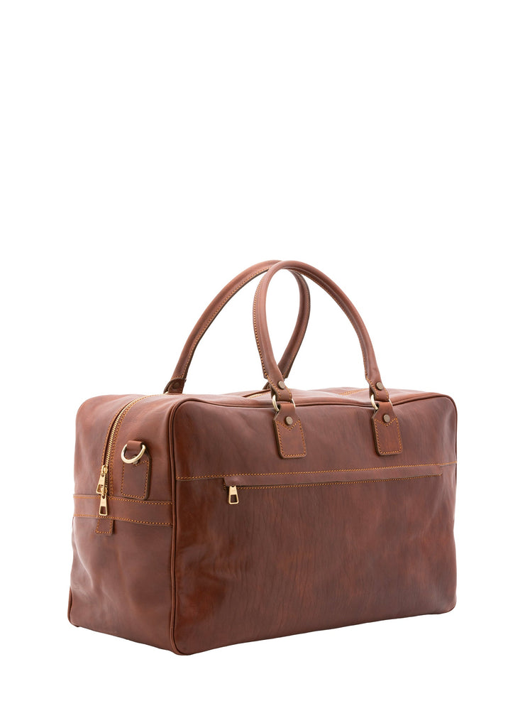Borsa da viaggio unisex In Vera pelle Made in Italy 53x46x23 cm-1